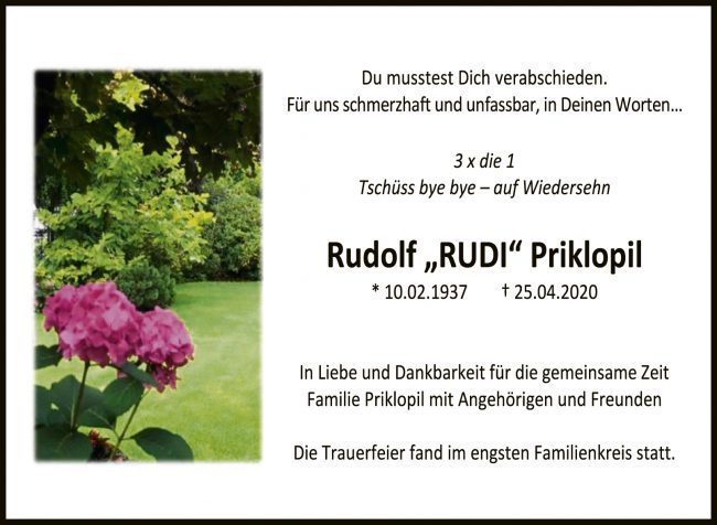 Trauer Rudolf "Rudi" Priklopil