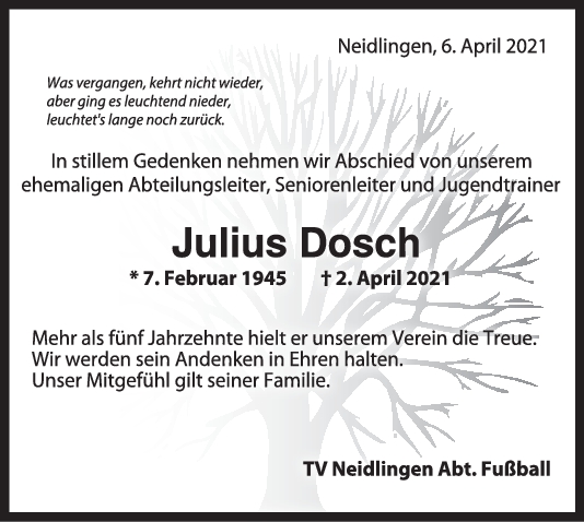 Trauer Julius Dosch <br><p style=