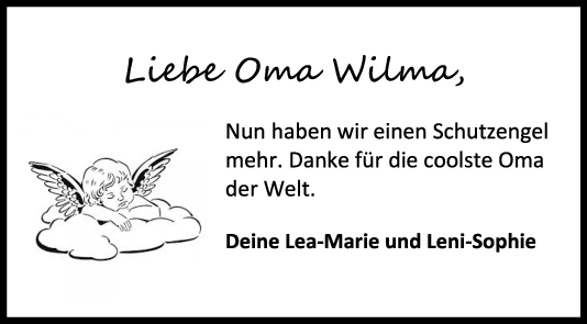 Nachruf Oma Wilma Rehm 09/07/2022