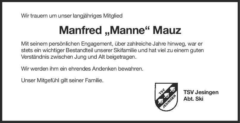 Nachruf Manfred 