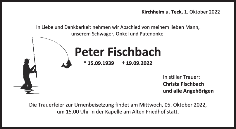 Trauer Peter Fischbach <br><p style=