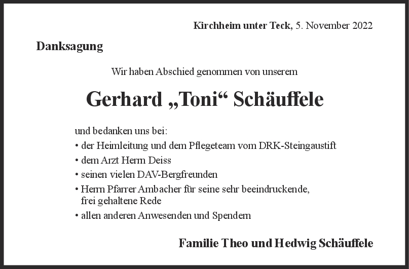 Danksagung Gerhard 