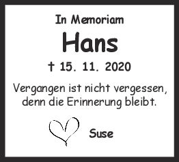 Nachruf Hans 15/11/2022