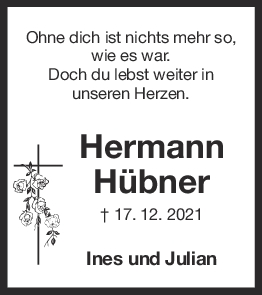 Nachruf Hermann Hübner 17/12/2022