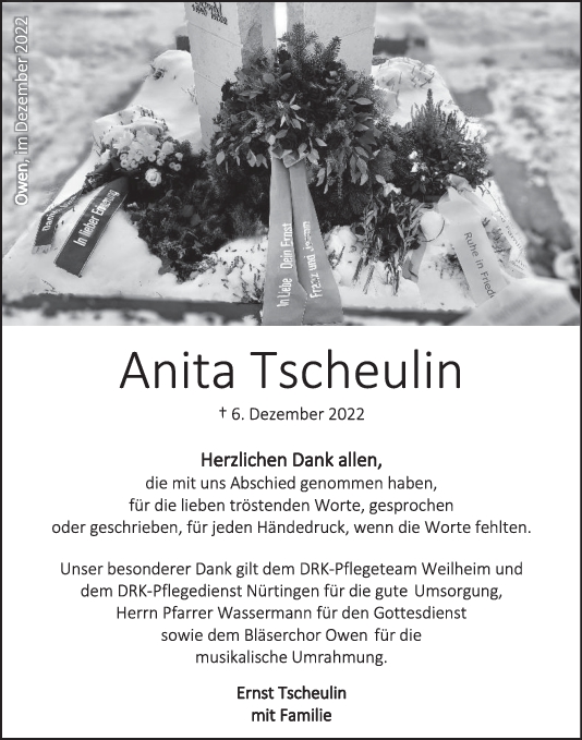 Danksagung Anita Tscheulin <br><p style=