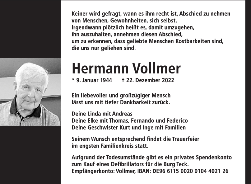 Trauer Hermann Vollmer <br><p style=