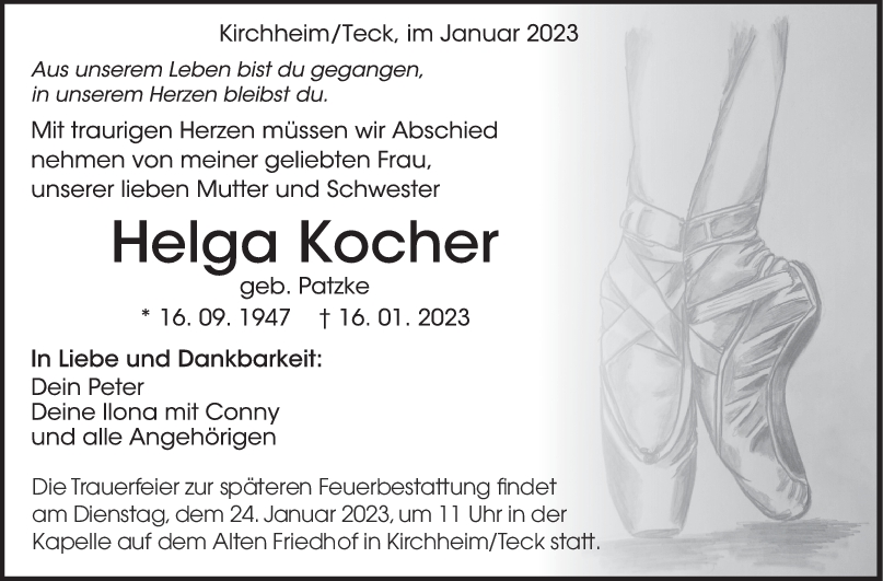 Trauer Helga Kocher <br><p style=
