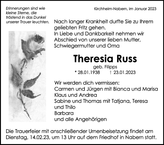 Trauer Theresia Russ 11/02/2023