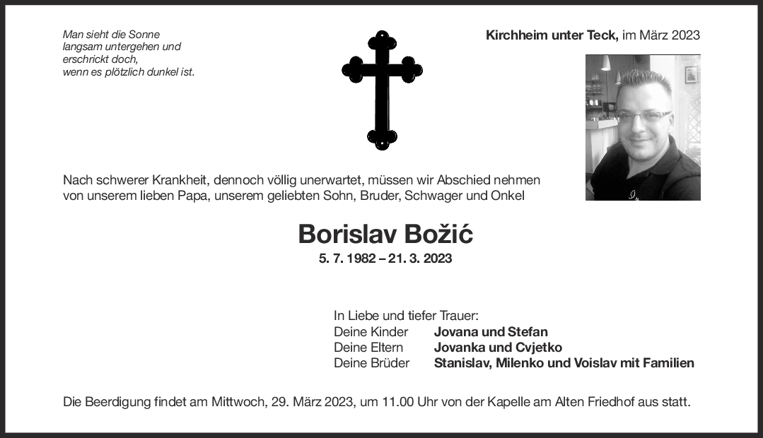 Trauer Borislav Bozic <br><p style=