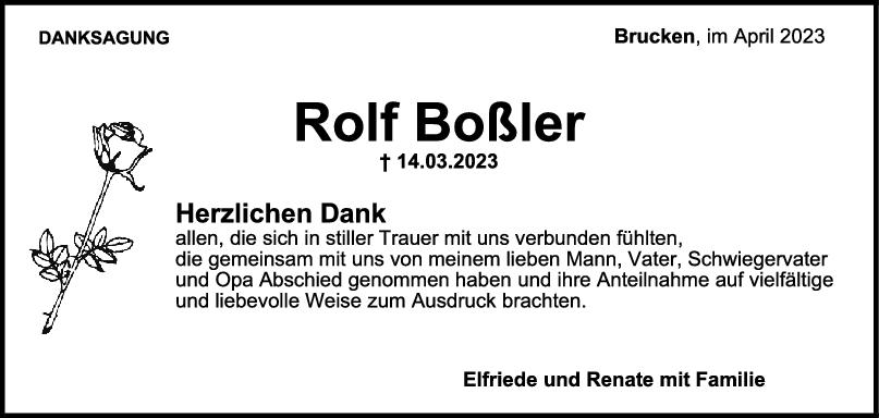 Danksagung Rolf Boßler 08/04/2023