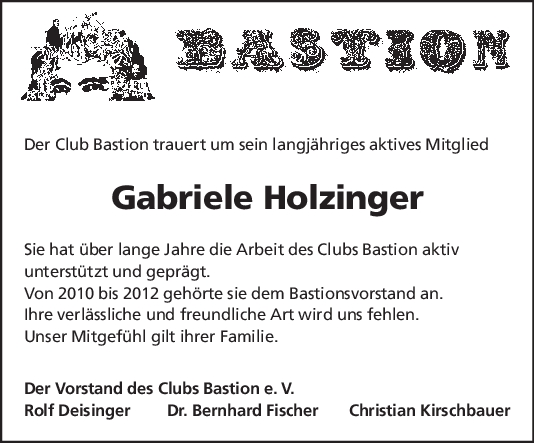 Nachruf Gabriele Holzinger 11/04/2023