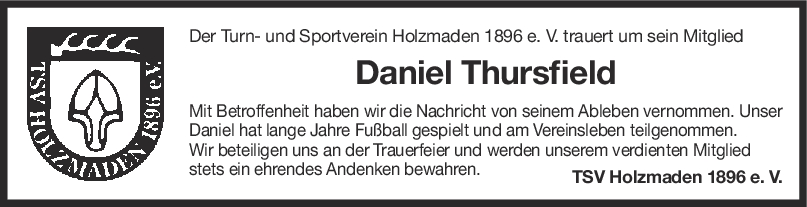 Nachruf Daniel Thursfield <br><p style=