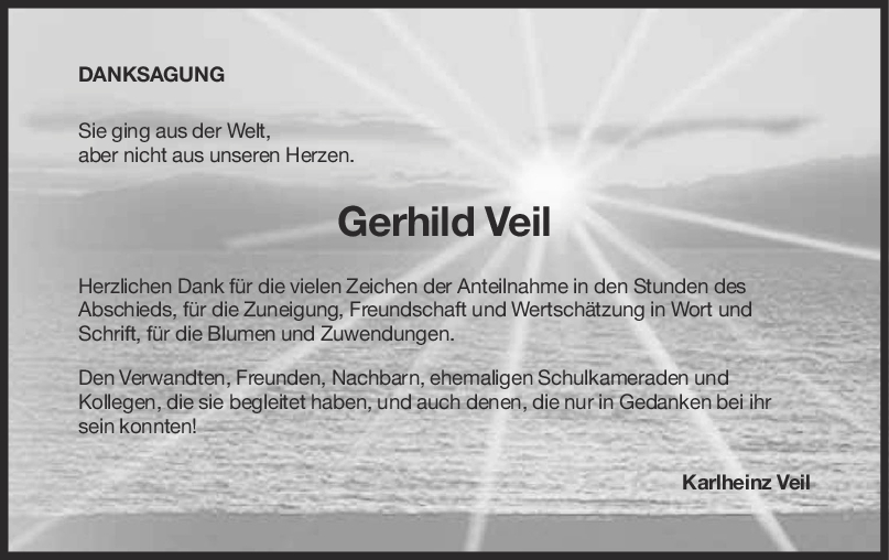 Danksagung Gerhild Veil 22/04/2023