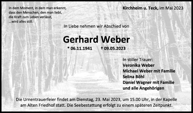Trauer Gerhard Weber <br><p style=