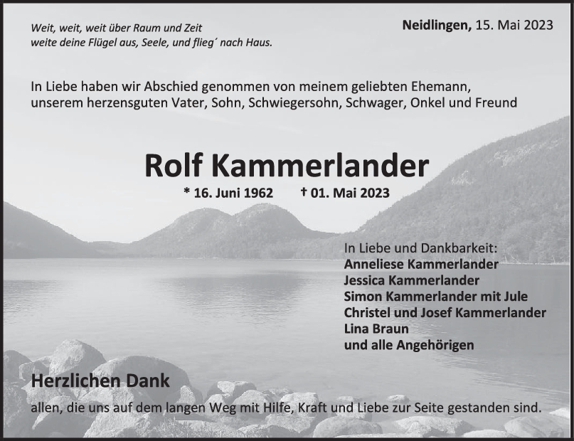 Trauer Rolf Kammerlander 15/05/2023