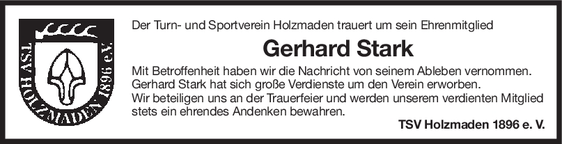 Nachruf Gerhard Stark <br><p style=