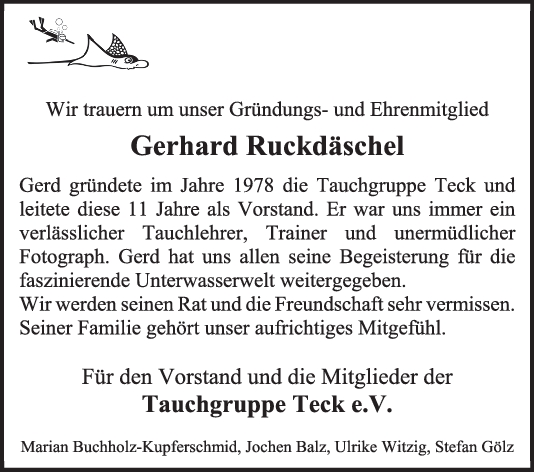 Nachruf Gerd Ruckdäschel <br><p style=