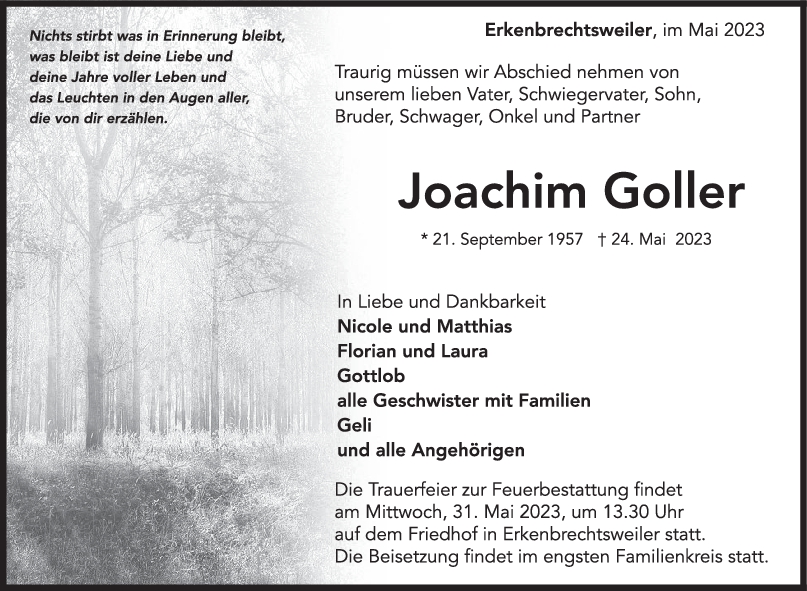 Trauer Joachim Goller <br><p style=
