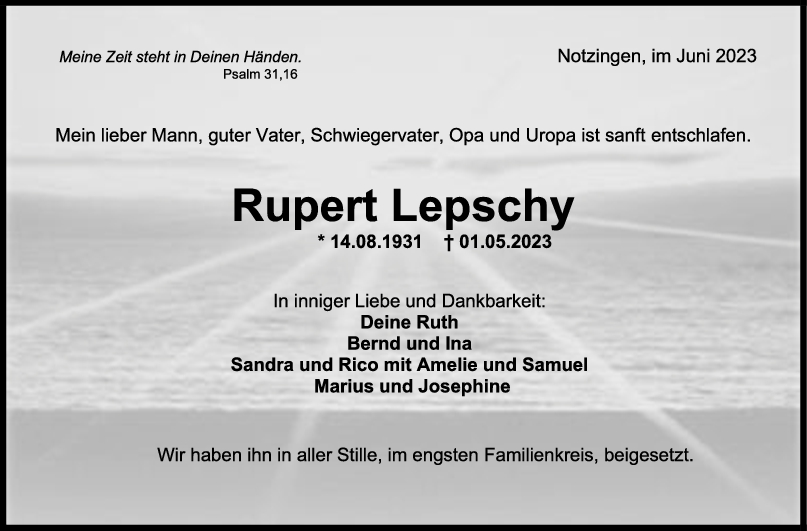 Trauer Rupert lepschy <br><p style=