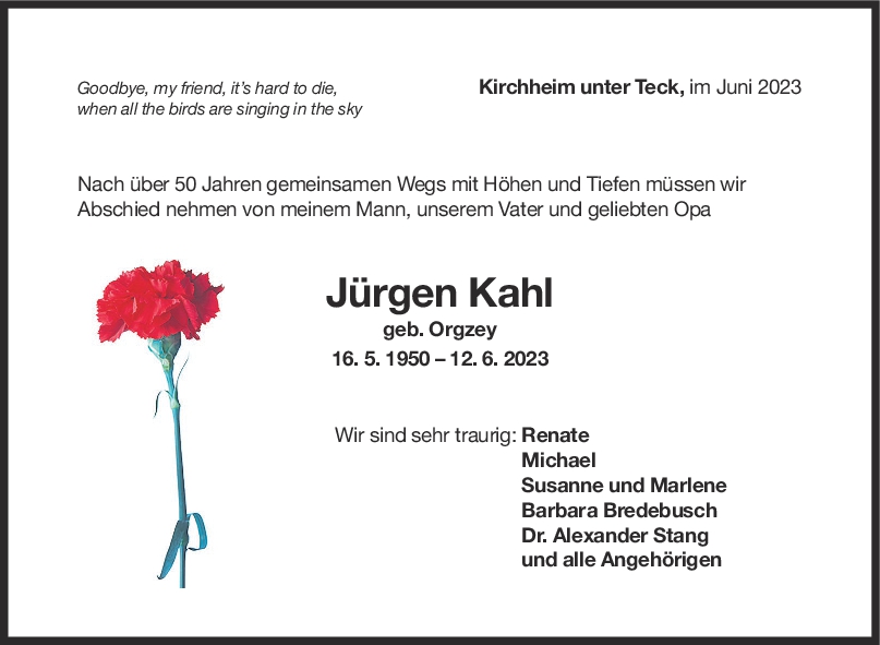 Trauer Jürgen Kahl <br><p style=