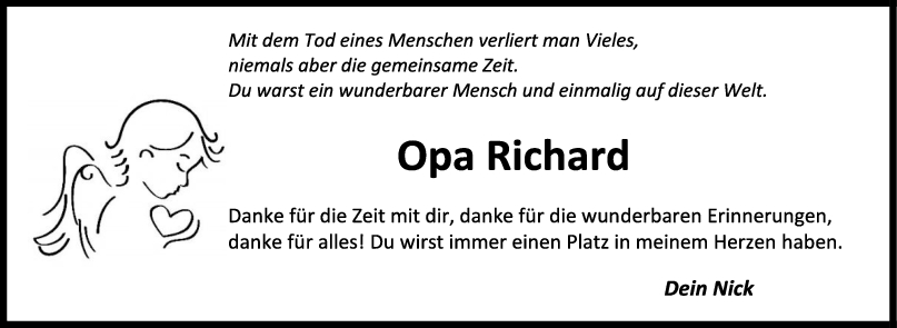 Nachruf Richard Schumann <br><p style=
