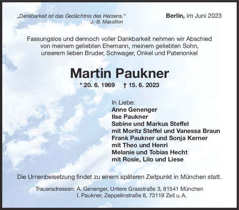 Trauer Martin Paukner <br><p style=