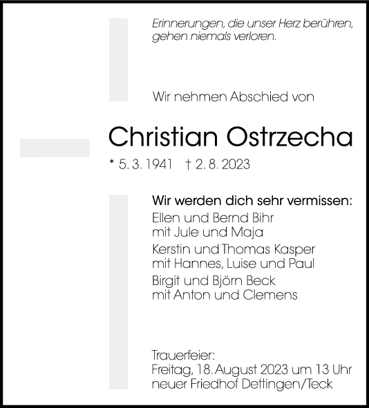 Trauer Christian Ostrzecha <br><p style=