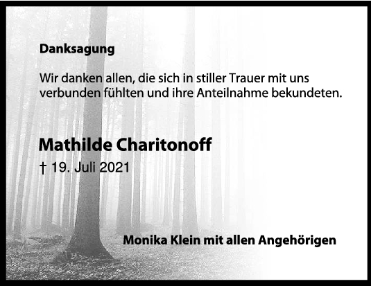 Danksagung Mathilde Charitonoff <br><p style=