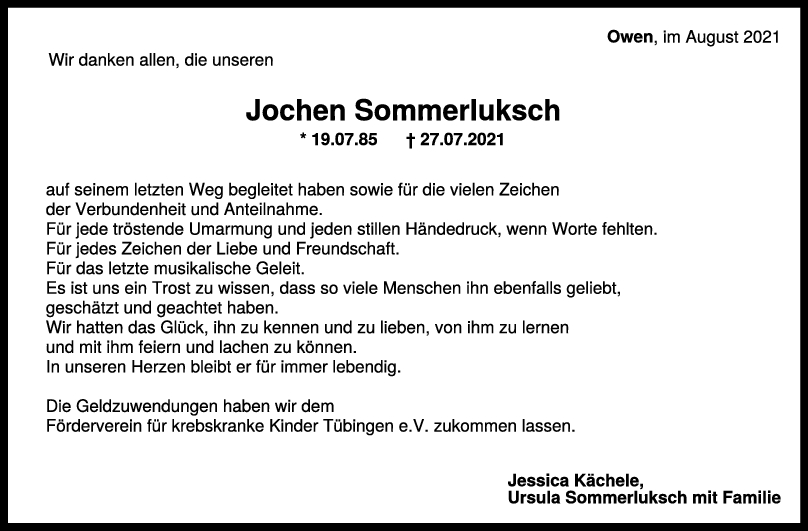 Danksagung Jochen Sommerluksch <br><p style=