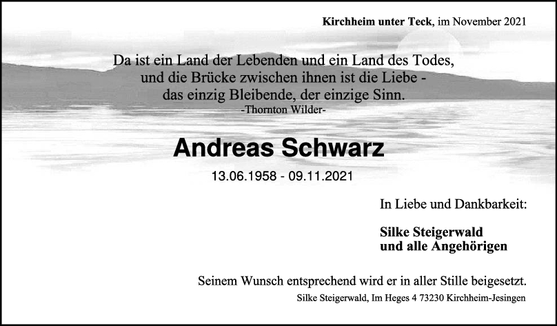 Trauer Andreas Schwarz <br><p style=