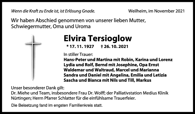 Trauer Elvira Tersioglow <br><p style=