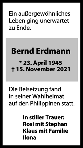 Trauer Bernd Erdmann <br><p style=