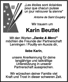 Nachruf Karin Beutel <br><p style=
