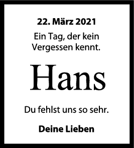 Nachruf Hans 22/03/2022