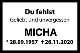 Nachruf Micha 26/11/2022