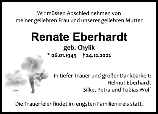 Trauer Renate Eberhardt <br><p style=