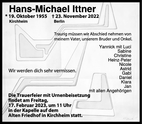 Trauer Hans-Michael Ittner 11/02/2023