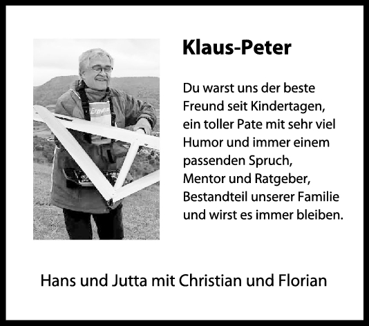 Trauer Klaus-Peter 22/07/2023