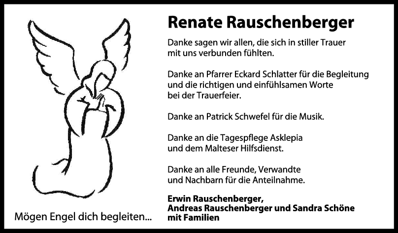 Danksagung Renate Rauschenberger 17/08/2023