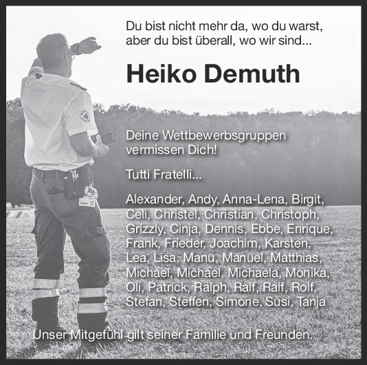 Nachruf Heiko Demuth <br><p style=