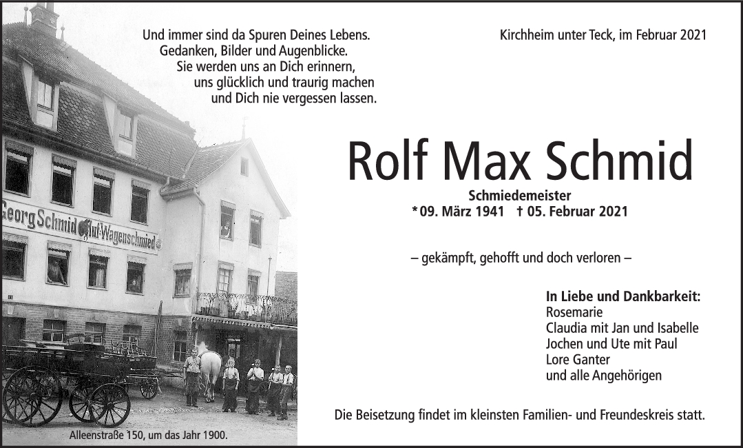 Trauer Rolf Max Schmid <br><p style=