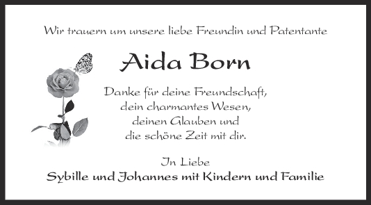 Nachruf Aida Born <br><p style=