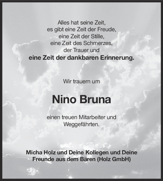 Nachruf Nino Bruno <br><p style=