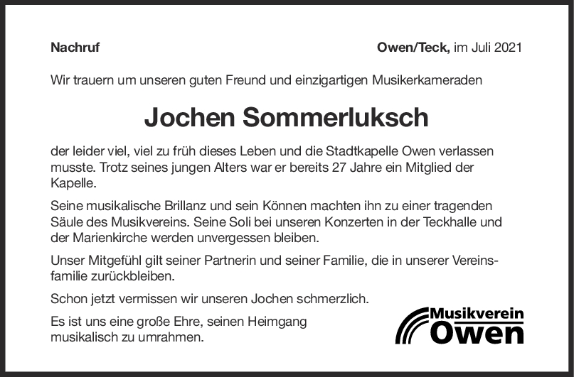 Nachruf Jochen Sommerluksch <br><p style=