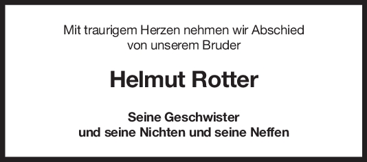 Nachruf Helmut Rotter <br><p style=