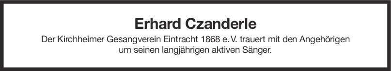 Nachruf Erhard Czanderle <br><p style=