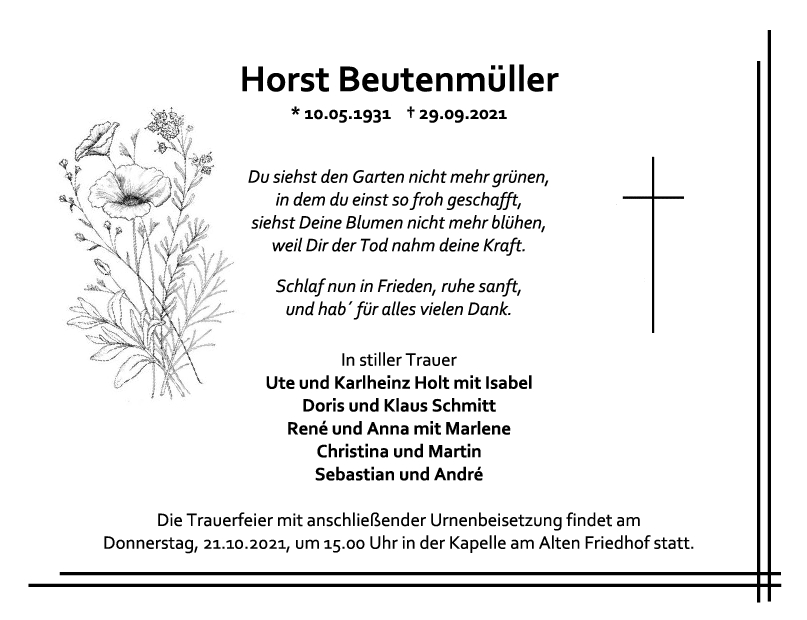 Trauer Horst Beutenmüller <br><p style=