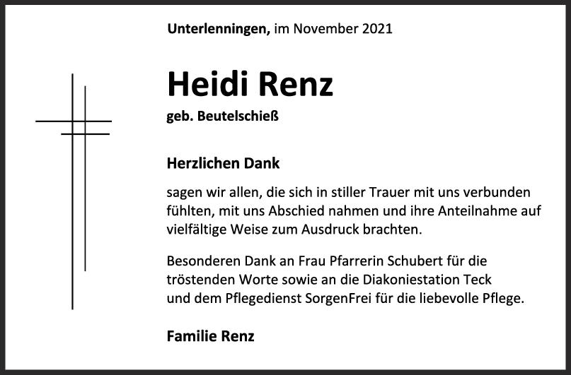 Danksagung Heidi Renz <br><p style=