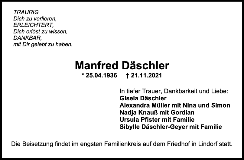 Trauer Manfred Däschler <br><p style=