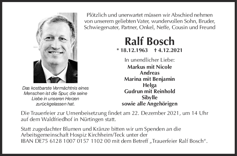 Trauer Ralf Bosch <br><p style=